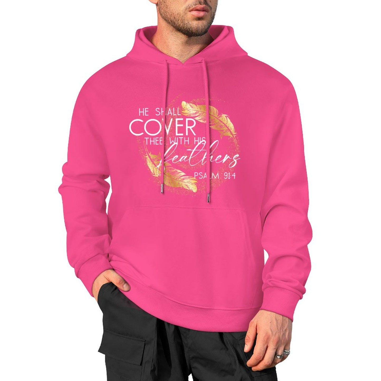 Covered in Feathers - Cotton Hoodie with Pocket