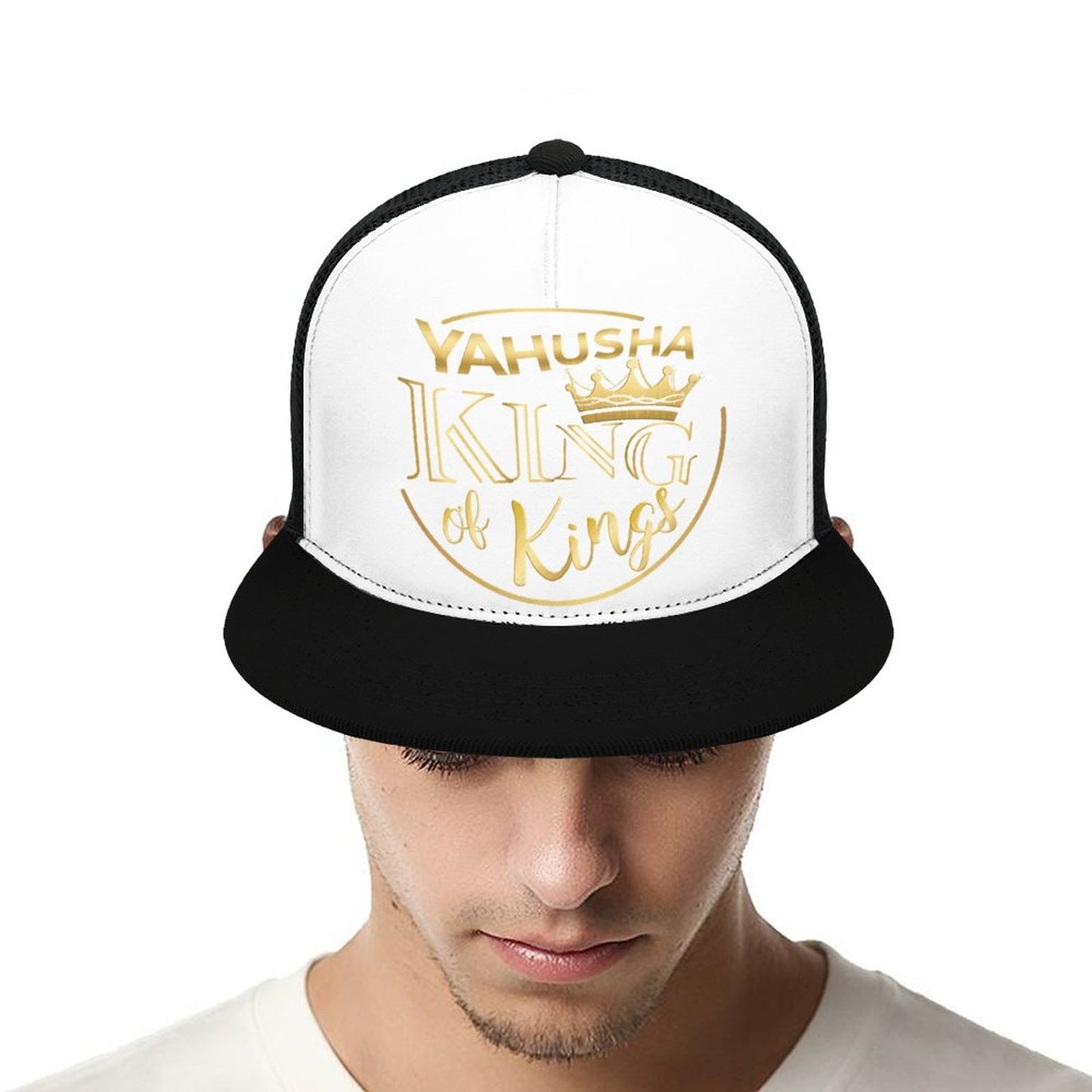 Yahusha, King of Kings - Flat Brim Trucker Hat