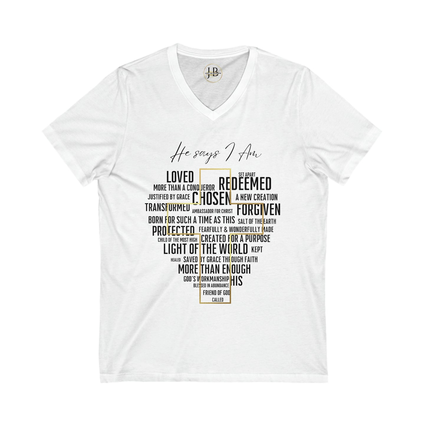 Loved, Chosen, His - Jersey V-Neck Tee (Unisex)
