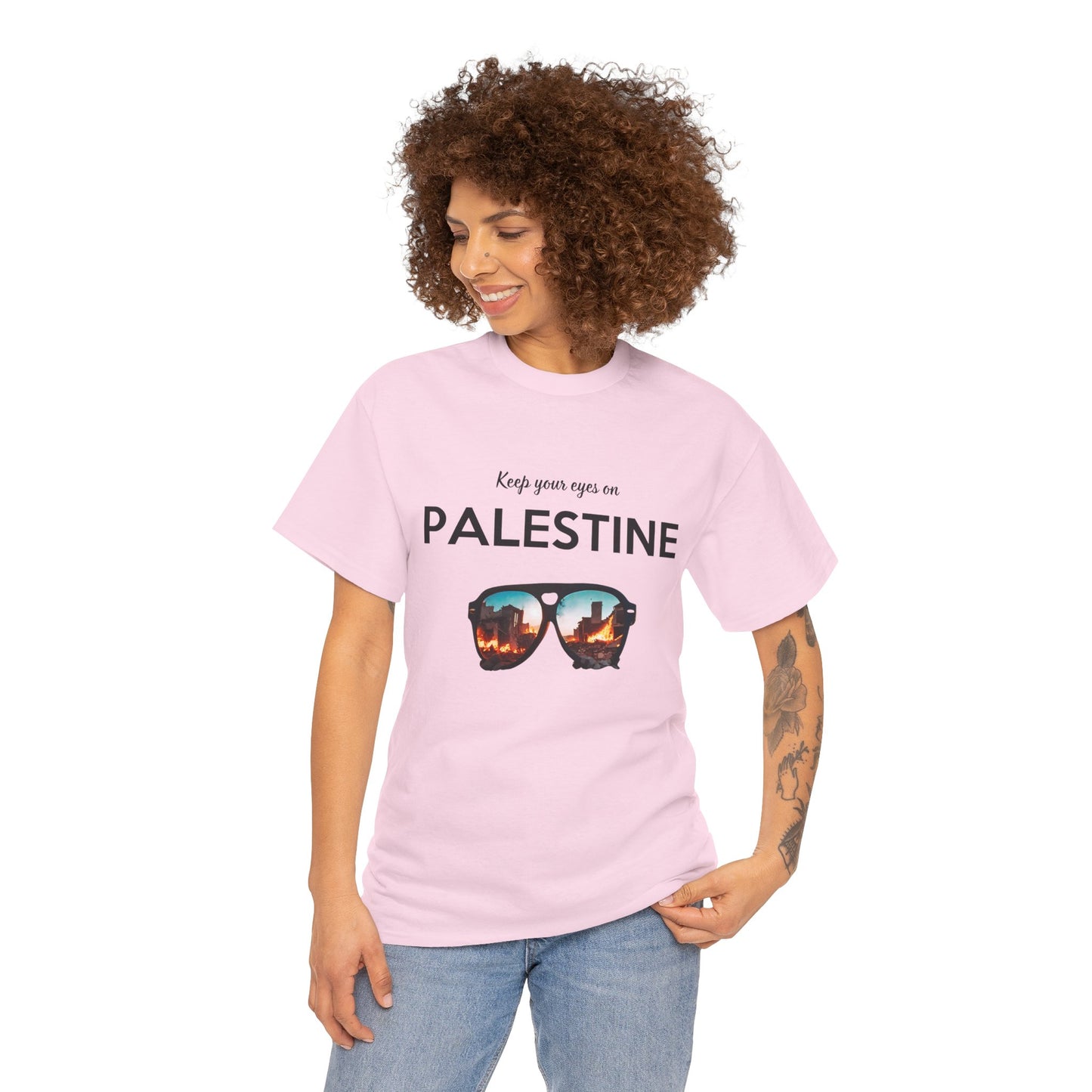 Eyes on Palestine - Unisex Cotton Tee