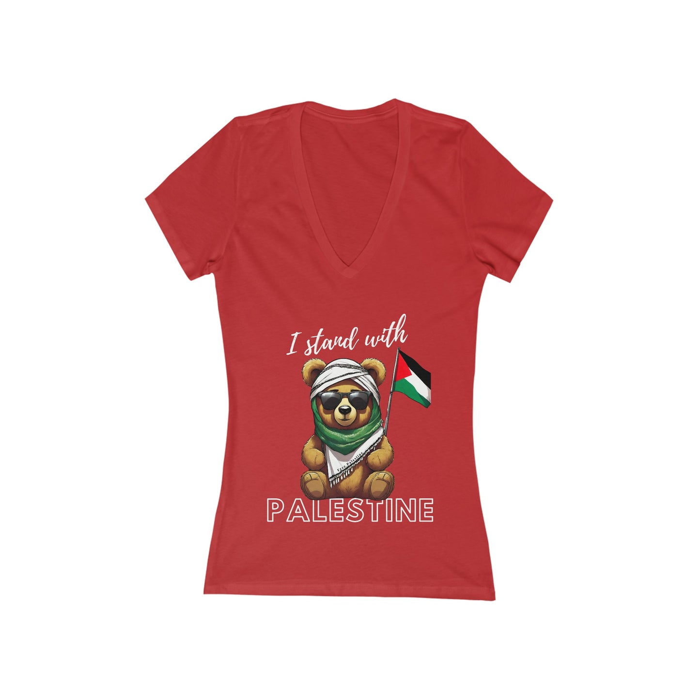 Teddy Palestine - Women's Deep V-Neck Tee