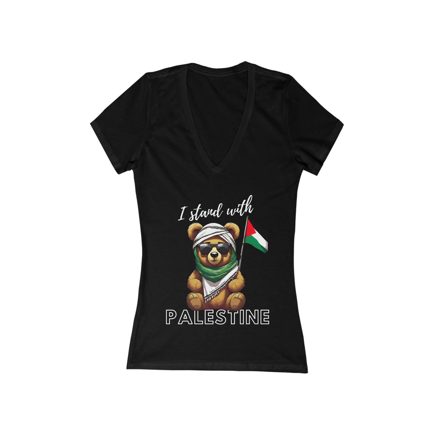 Teddy Palestine - Women's Deep V-Neck Tee