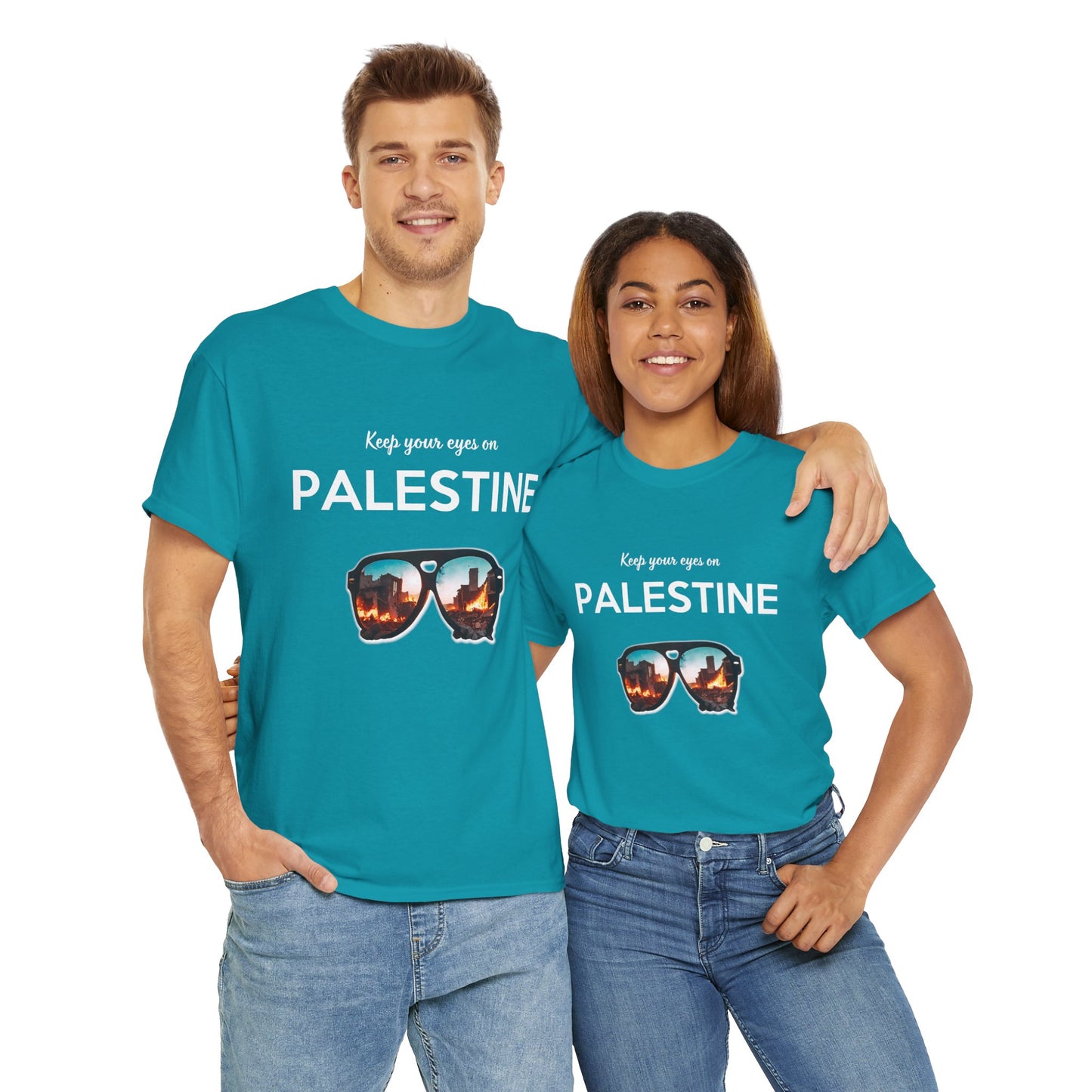 Eyes on Palestine - Unisex Cotton Tee