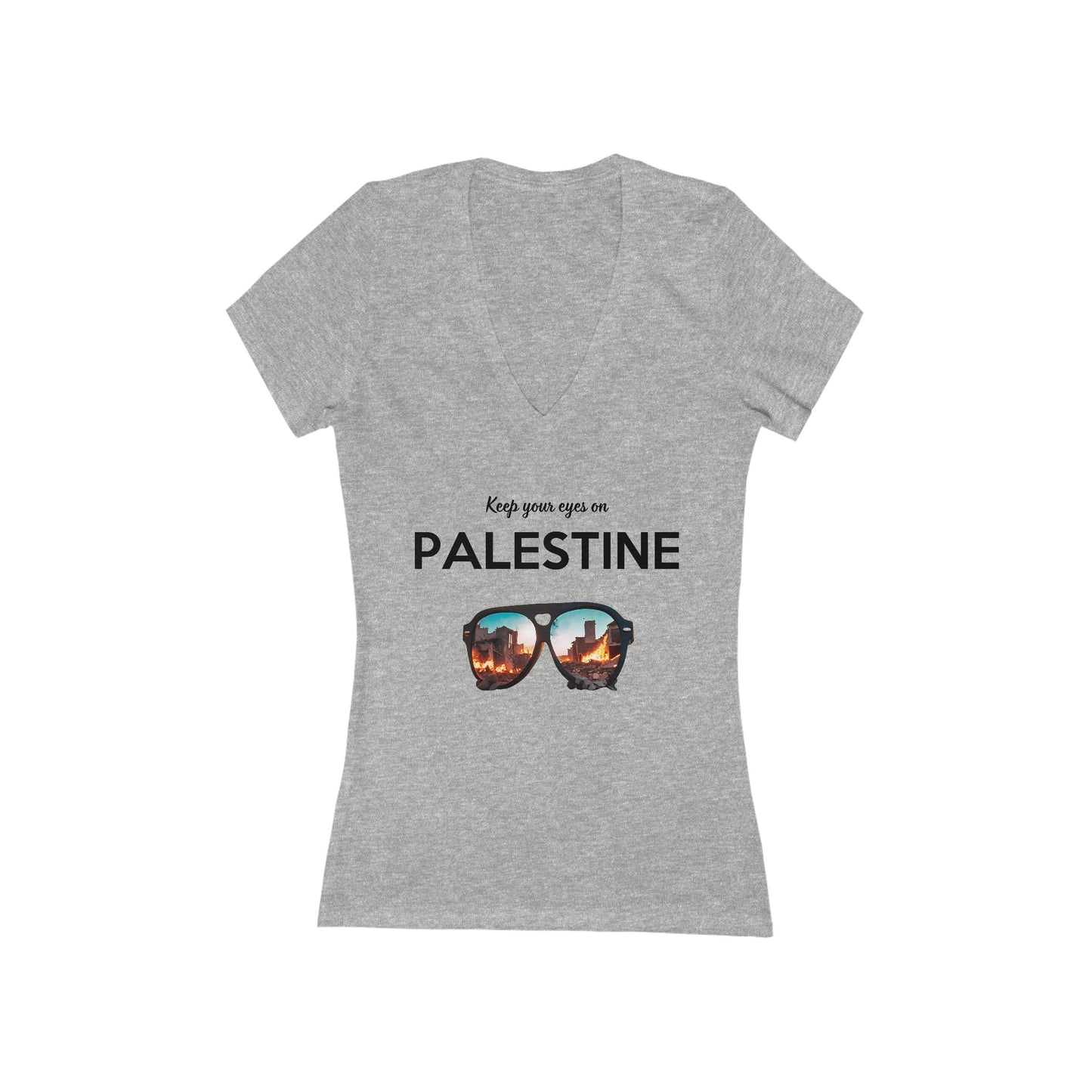 Eyes On Palestine - Women's Deep V-Neck Tee