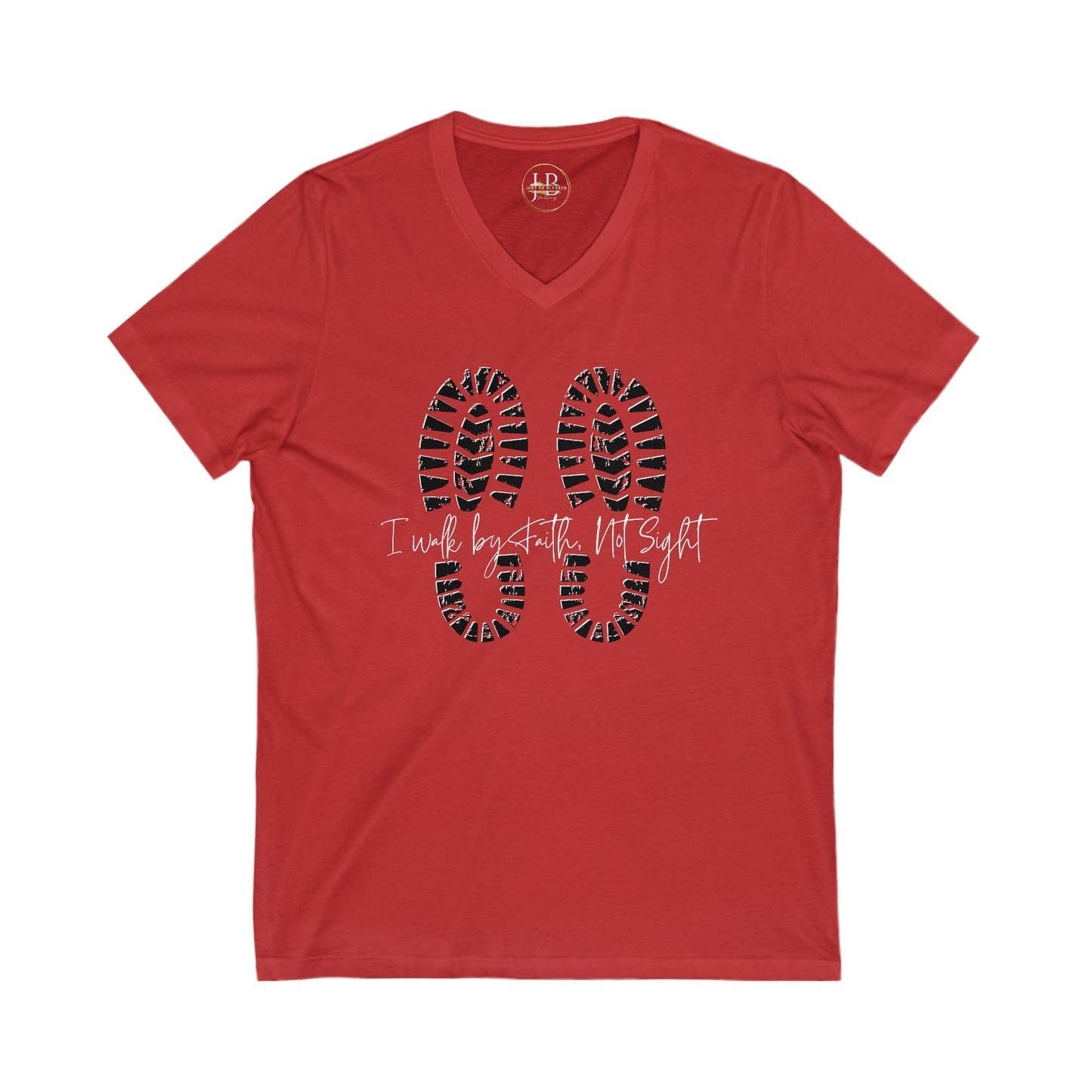 Walk By Faith - Jersey V-Neck Tee (Unisex)