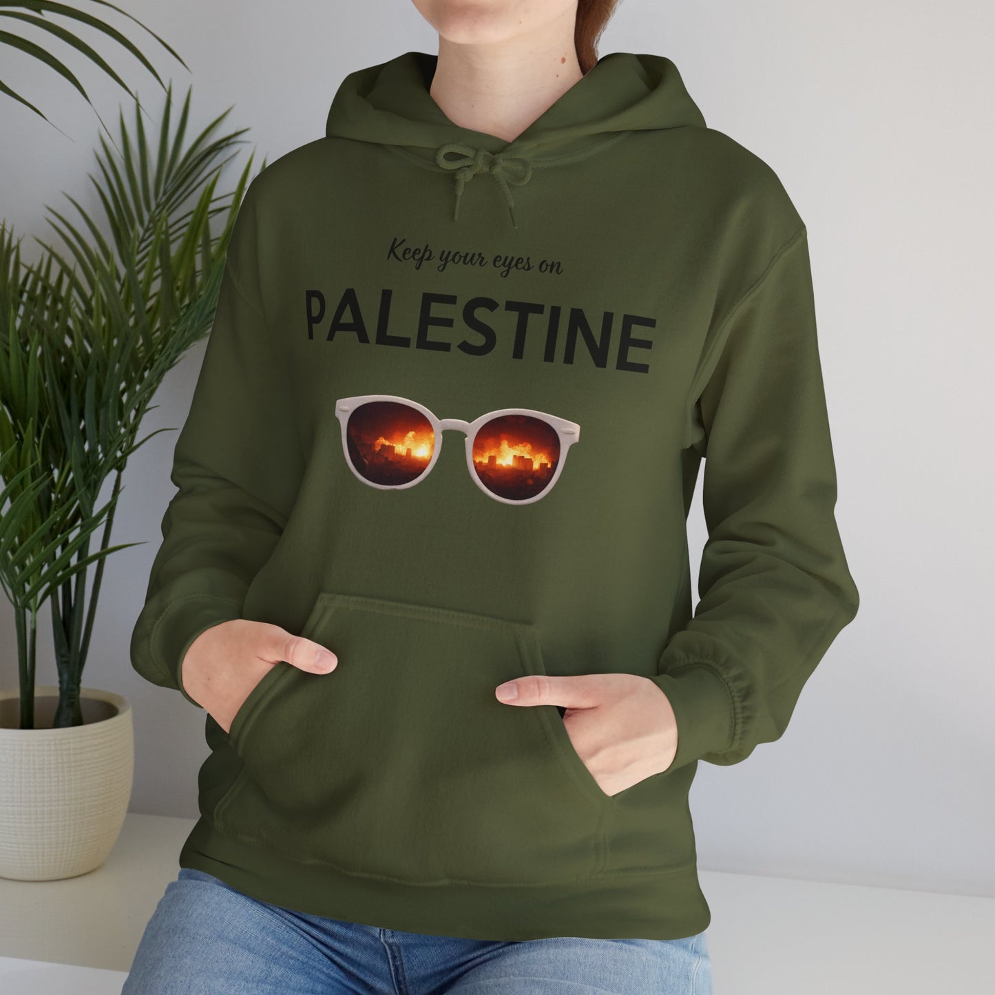 2 Eyes On Palestine - Unisex Hooded Sweatshirt