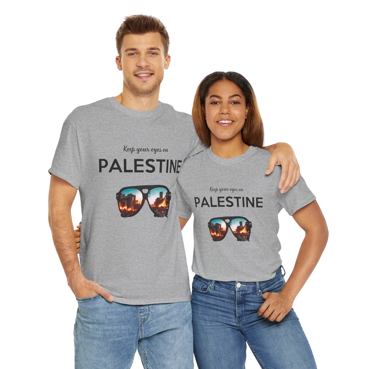 Eyes on Palestine - Unisex Cotton Tee