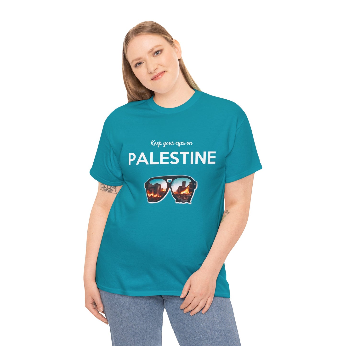 Eyes on Palestine - Unisex Cotton Tee