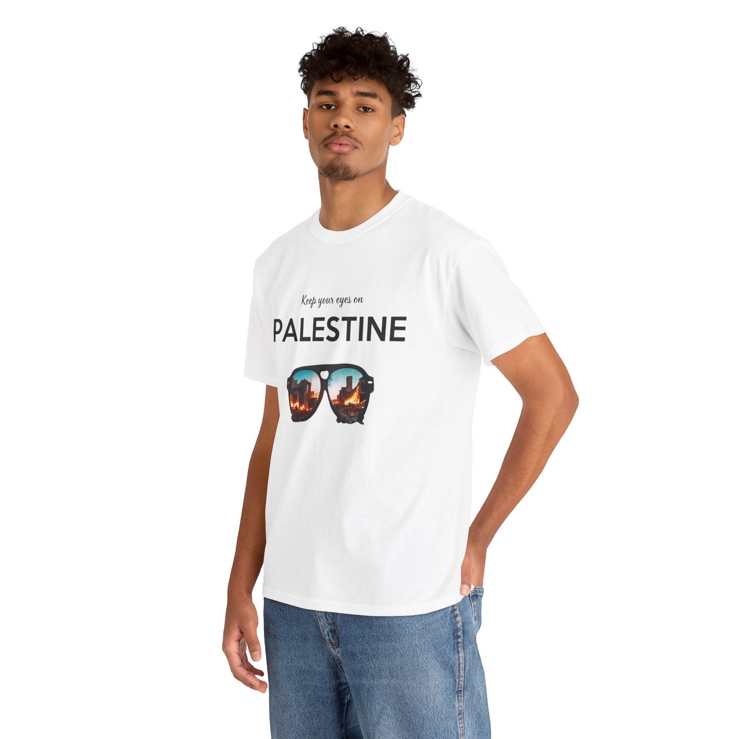 Eyes on Palestine - Unisex Cotton Tee