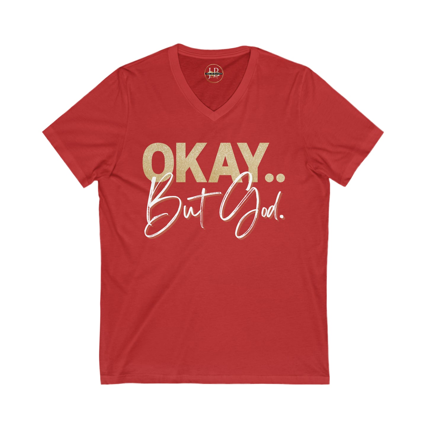 But God in White - Jersey V-Neck Tee (Unisex)