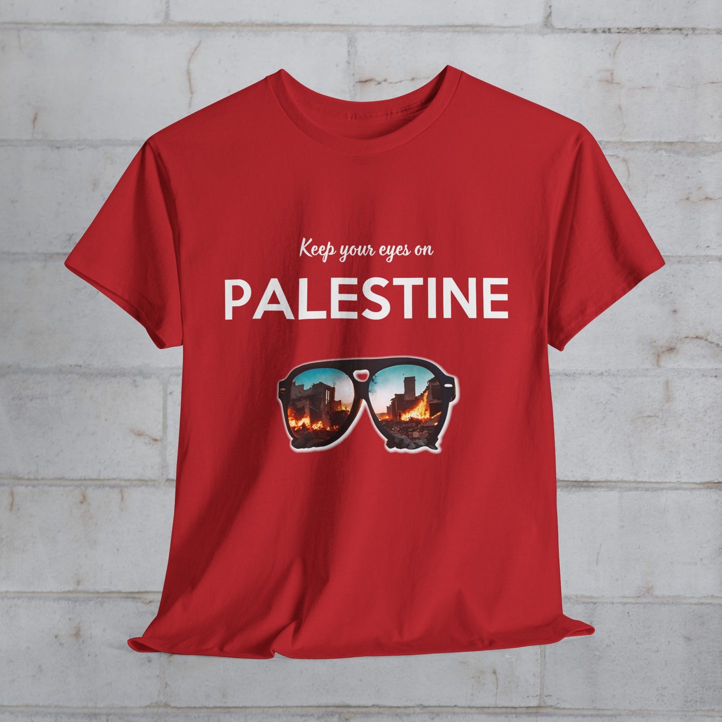 Eyes on Palestine - Unisex Cotton Tee