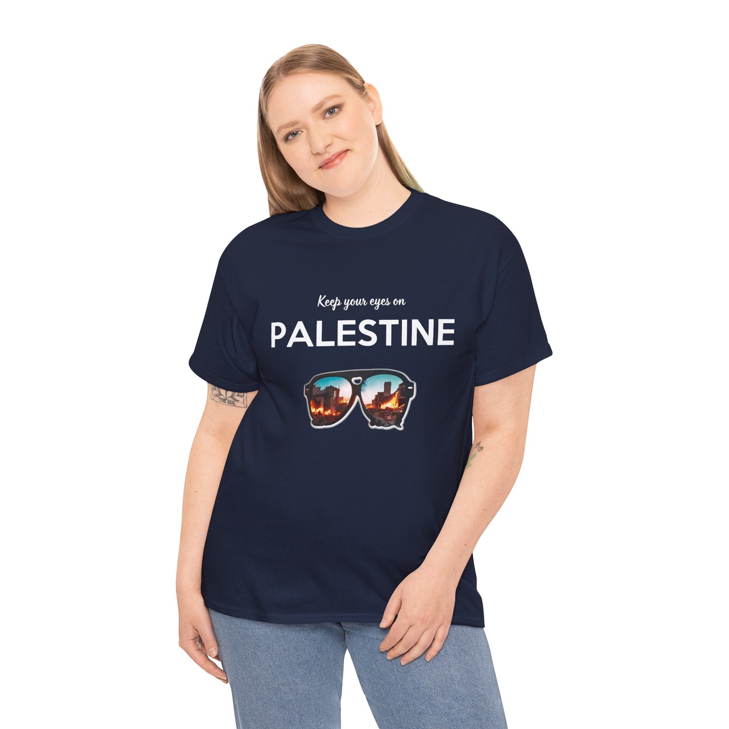 Eyes on Palestine - Unisex Cotton Tee