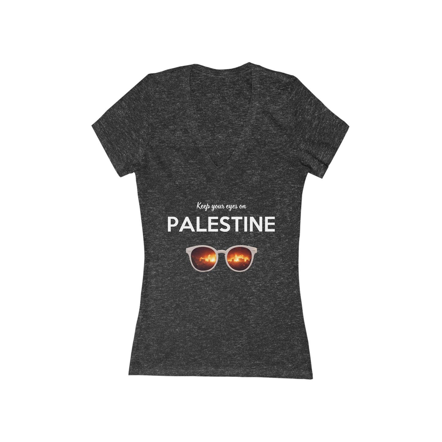 2 Eyes On Palestine - Women's Deep V-Neck Tee