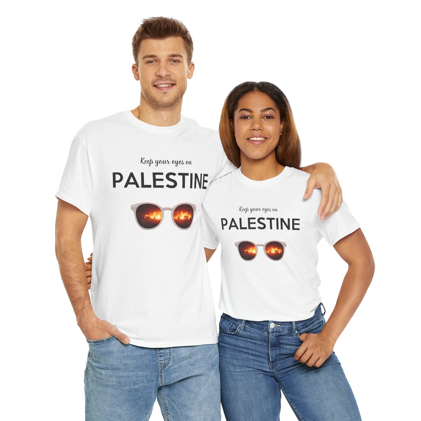2 Eyes On Palestine - Unisex Cotton Tee