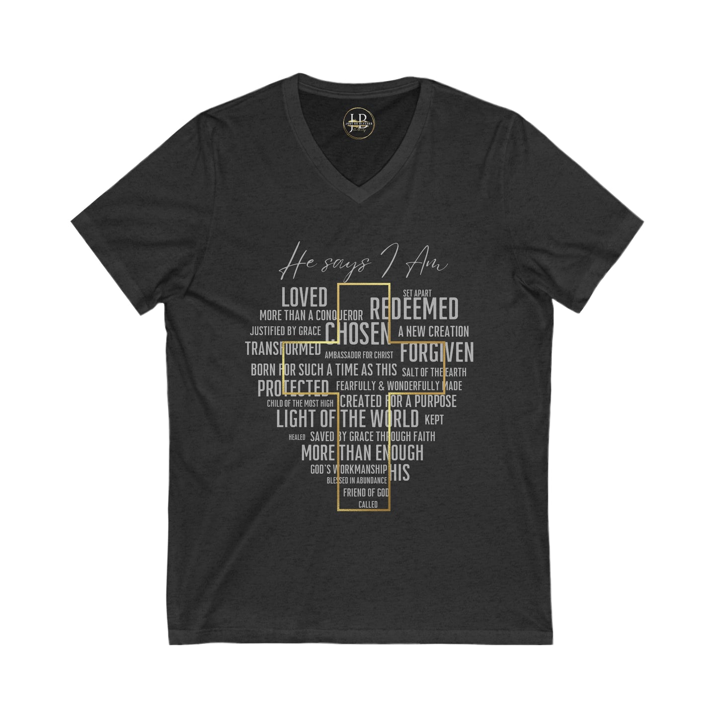 Loved, Chosen, His - Jersey V-Neck Tee (Unisex)