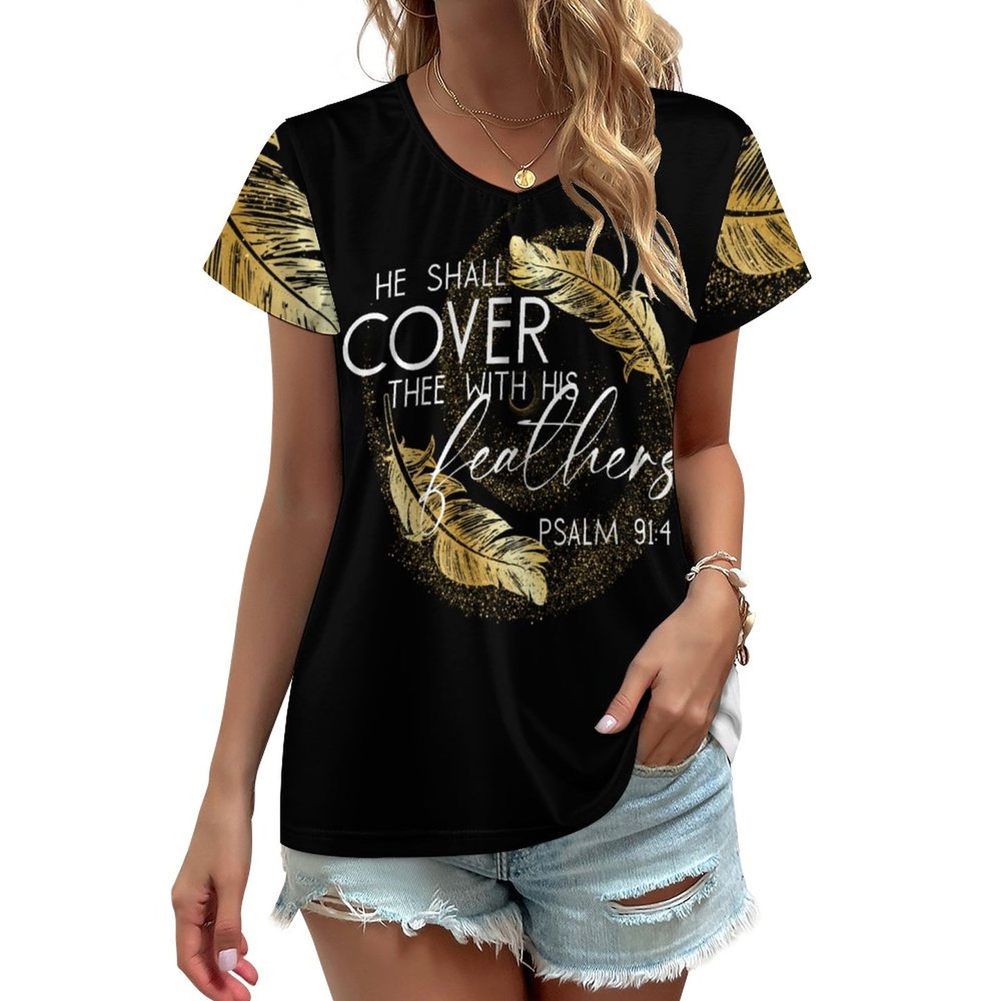 Covered in Feathers - Women's V-Neck T-Shirt