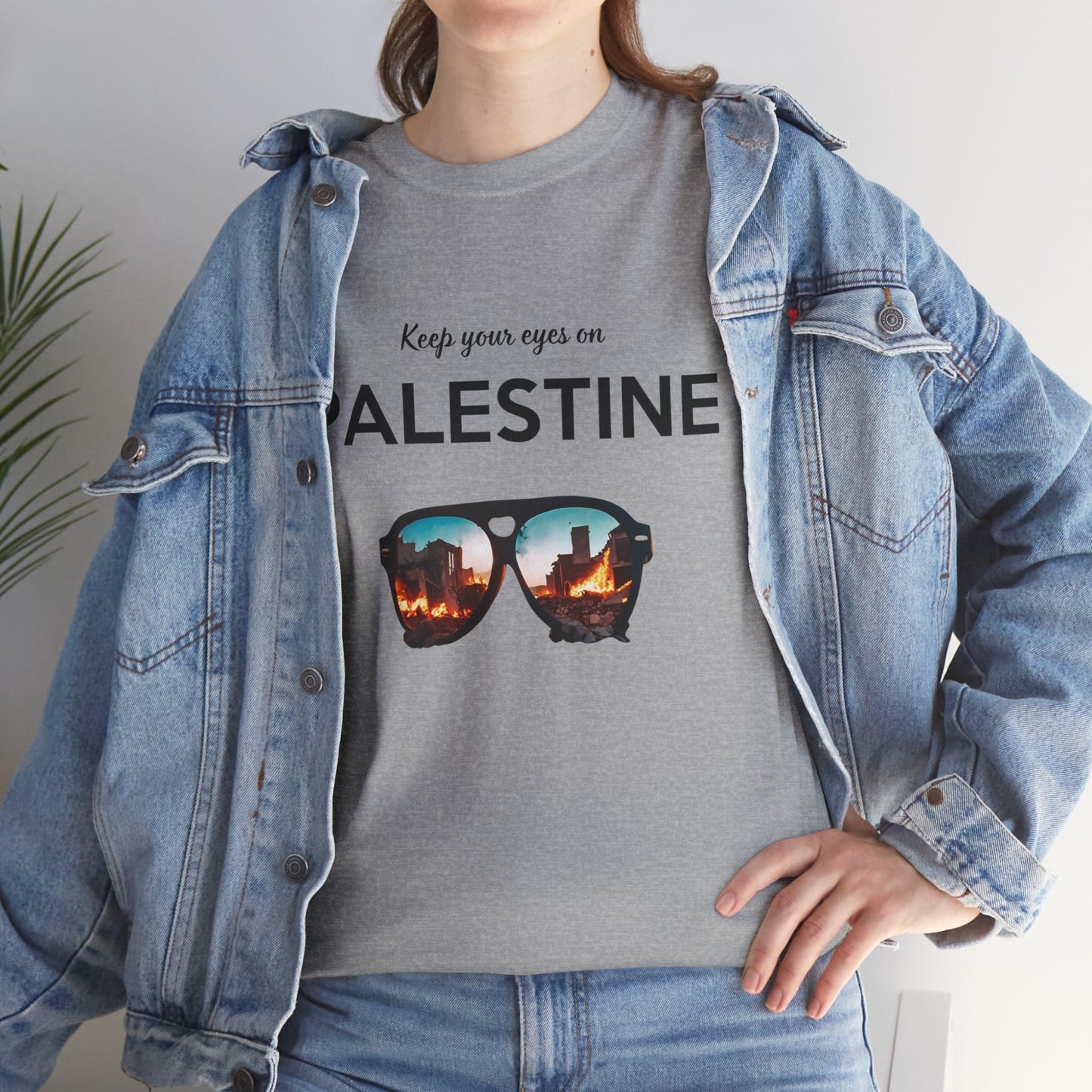 Eyes on Palestine - Unisex Cotton Tee