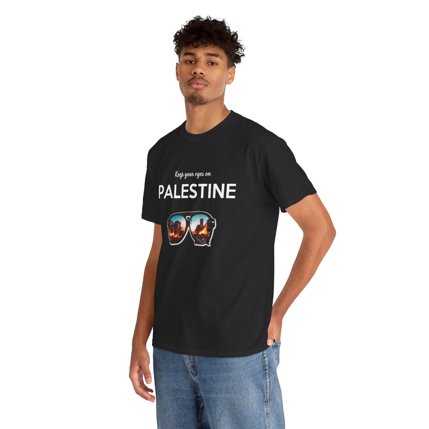 Eyes on Palestine - Unisex Cotton Tee