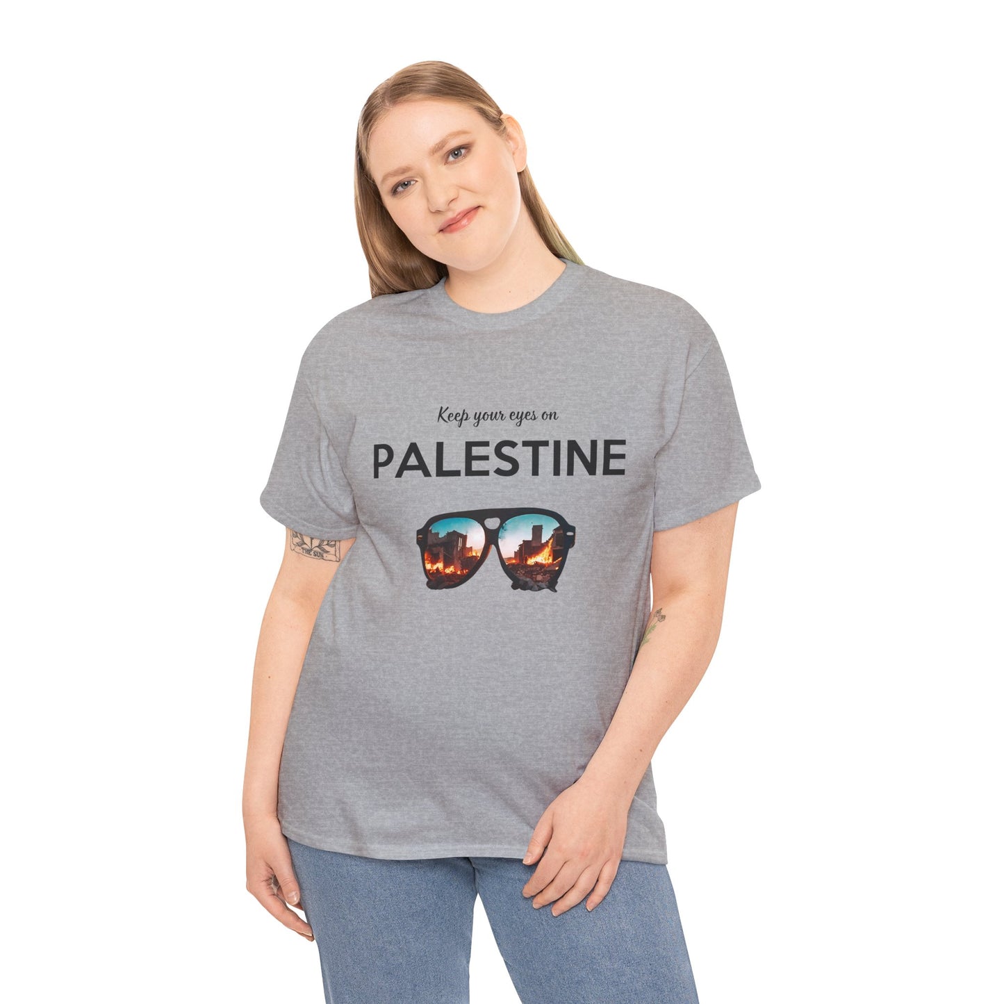 Eyes on Palestine - Unisex Cotton Tee