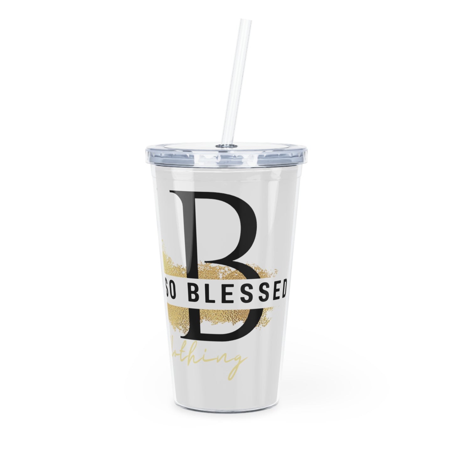 Plastic Tumbler with Straw