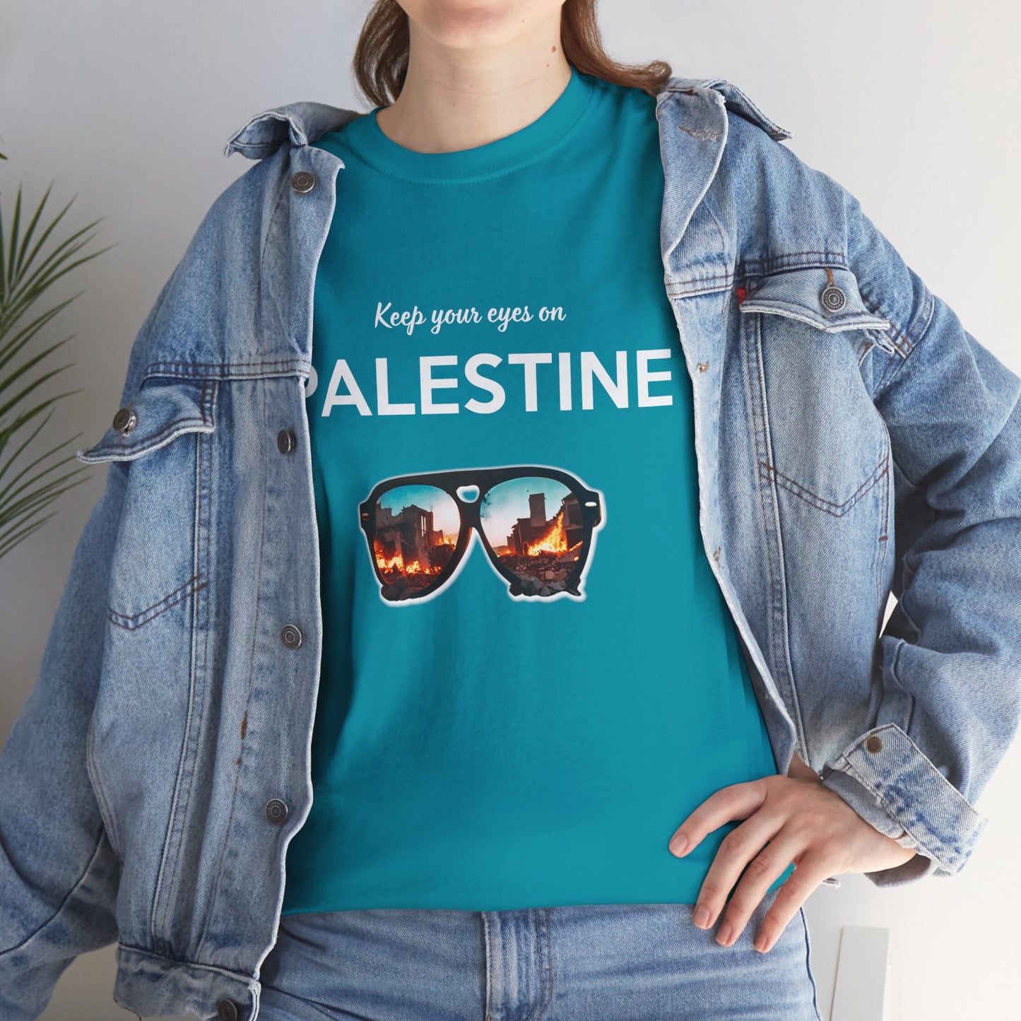 Eyes on Palestine - Unisex Cotton Tee