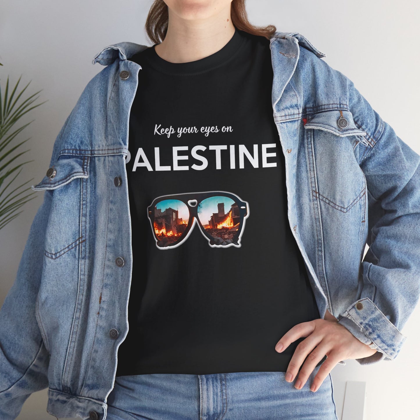 Eyes on Palestine - Unisex Cotton Tee