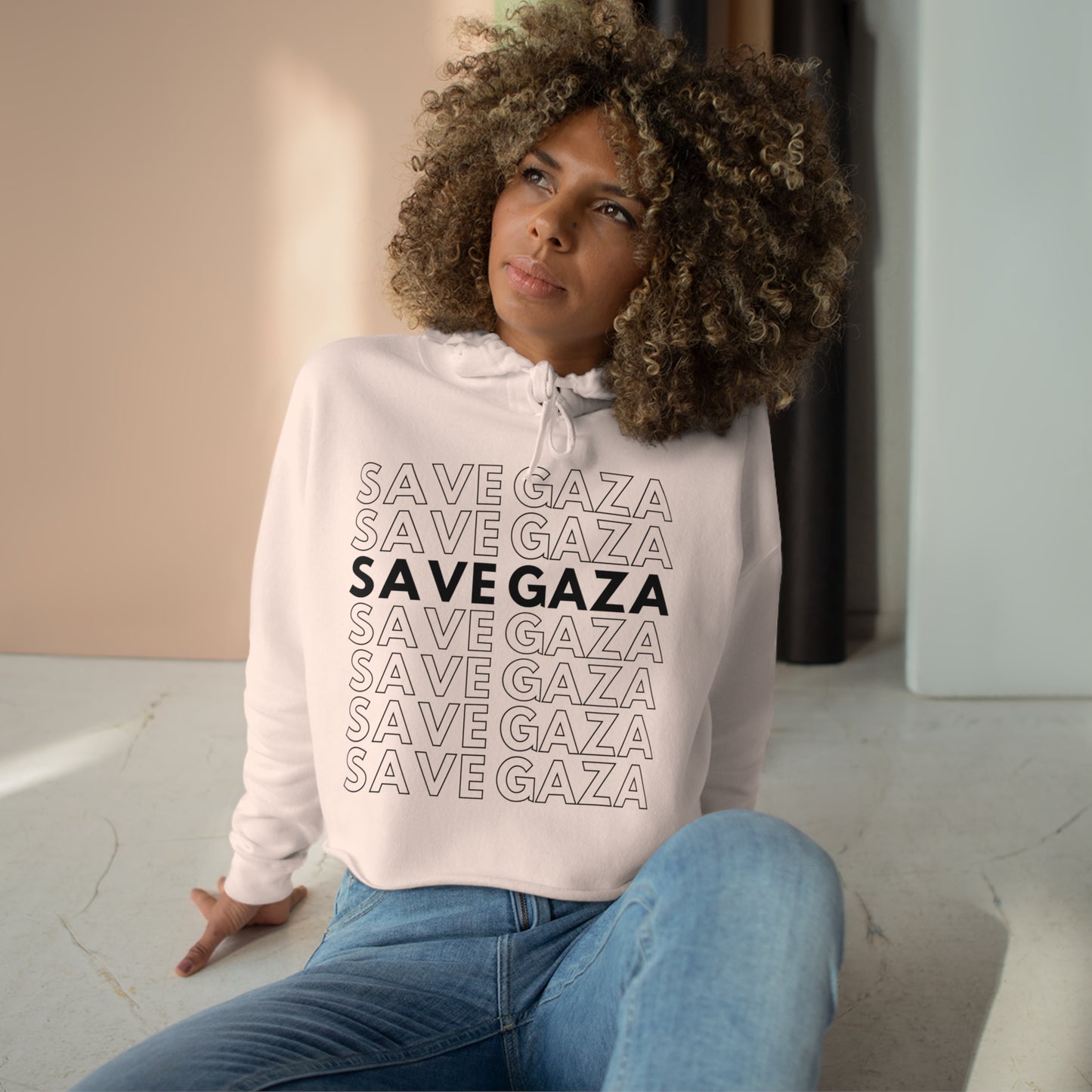 Save Gaza - Crop Hoodie