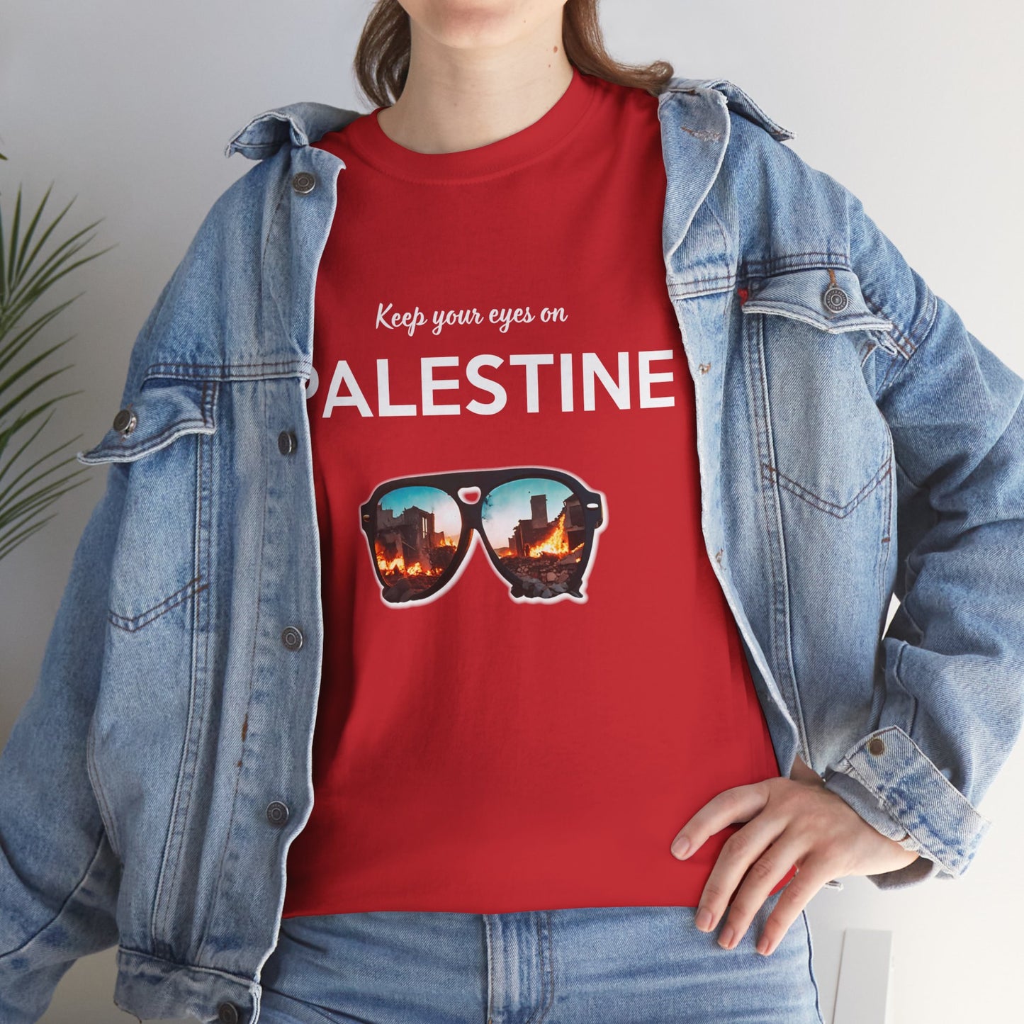 Eyes on Palestine - Unisex Cotton Tee