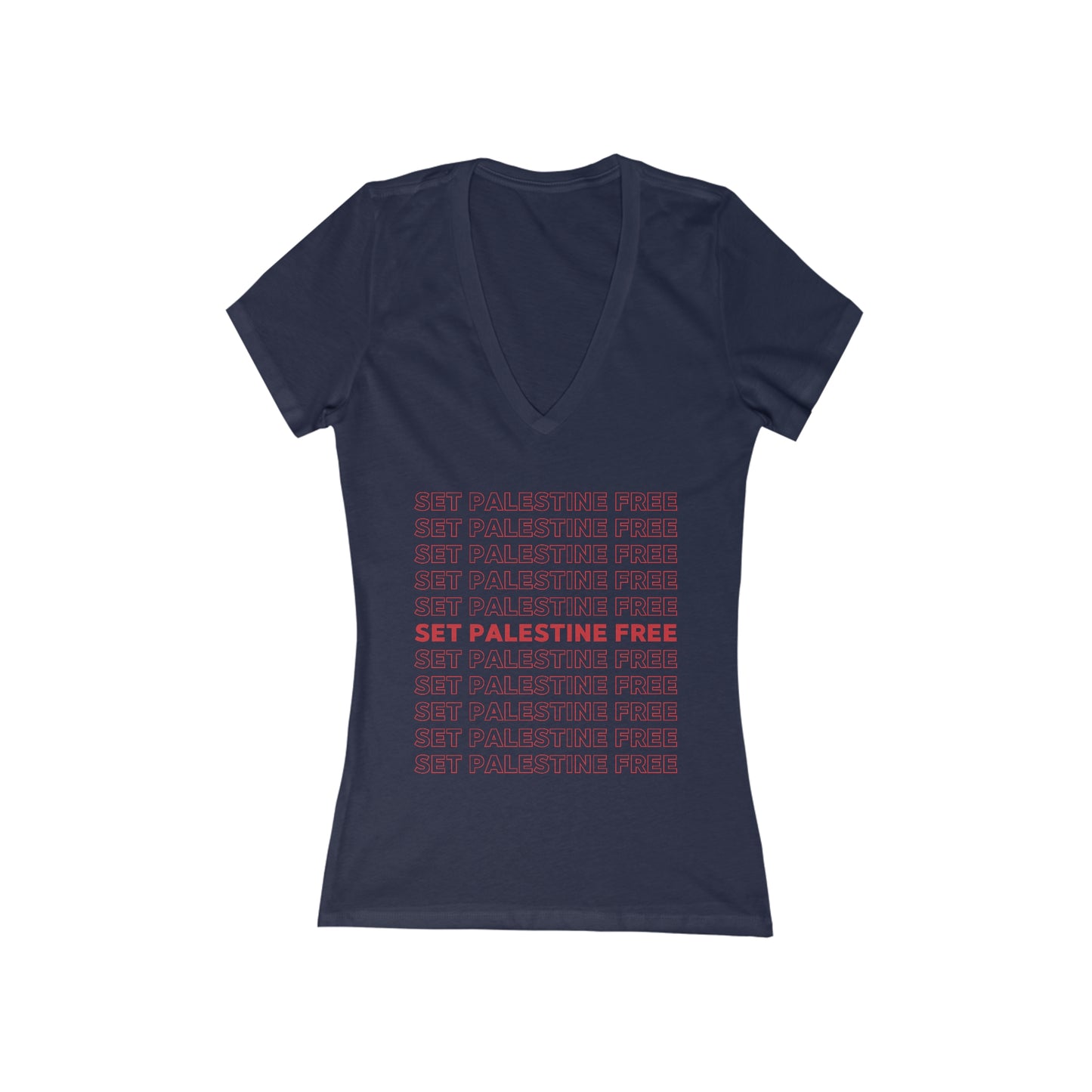 Set Palestine Free - Women's Deep V-Neck Tee