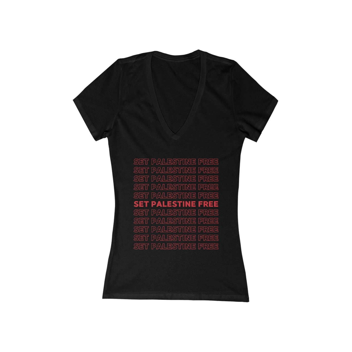 Set Palestine Free - Women's Deep V-Neck Tee