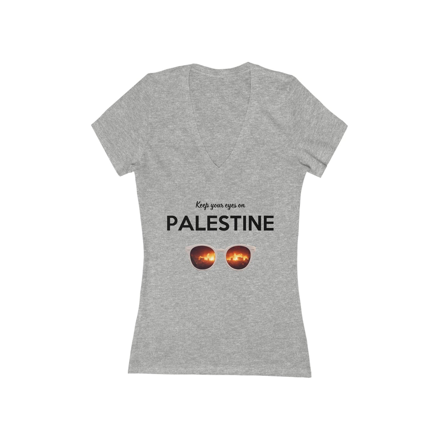 2 Eyes On Palestine - Women's Deep V-Neck Tee