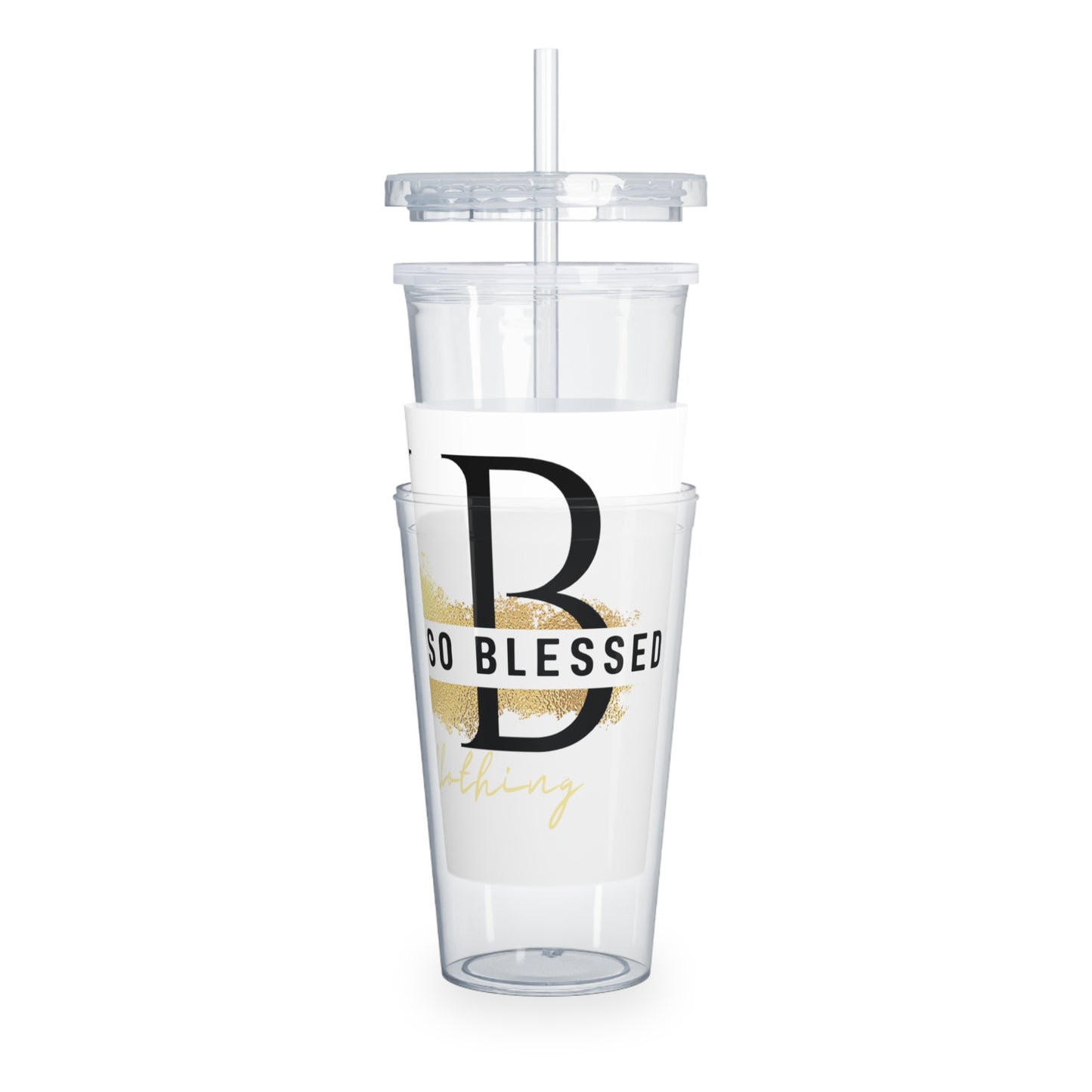 Plastic Tumbler with Straw