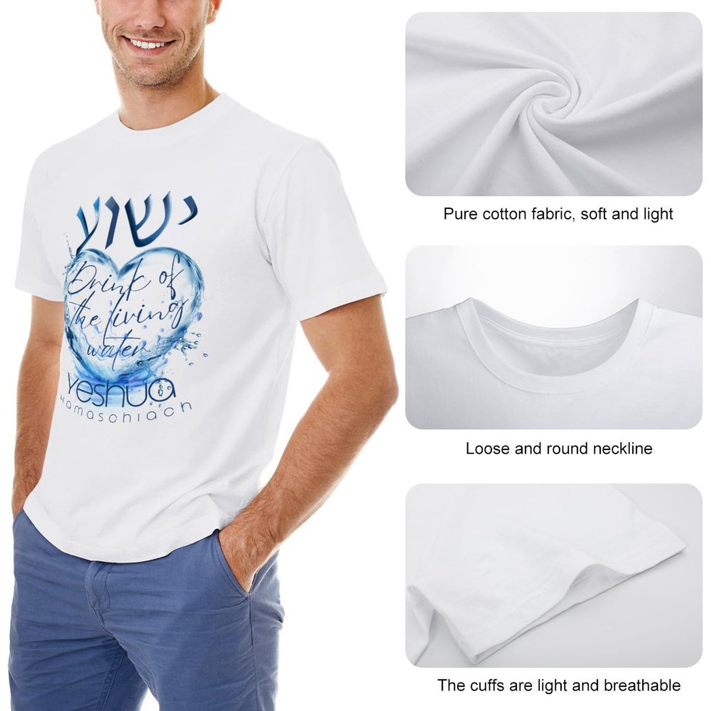 YESHUA, Living Waters - Men's Tee Shirt