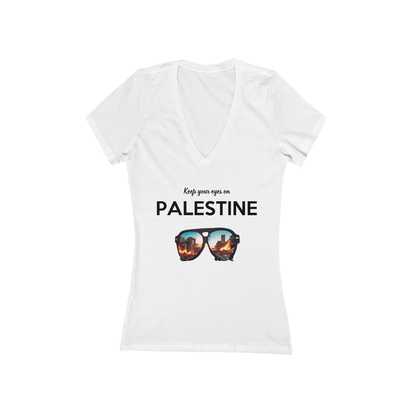 Eyes On Palestine - Women's Deep V-Neck Tee