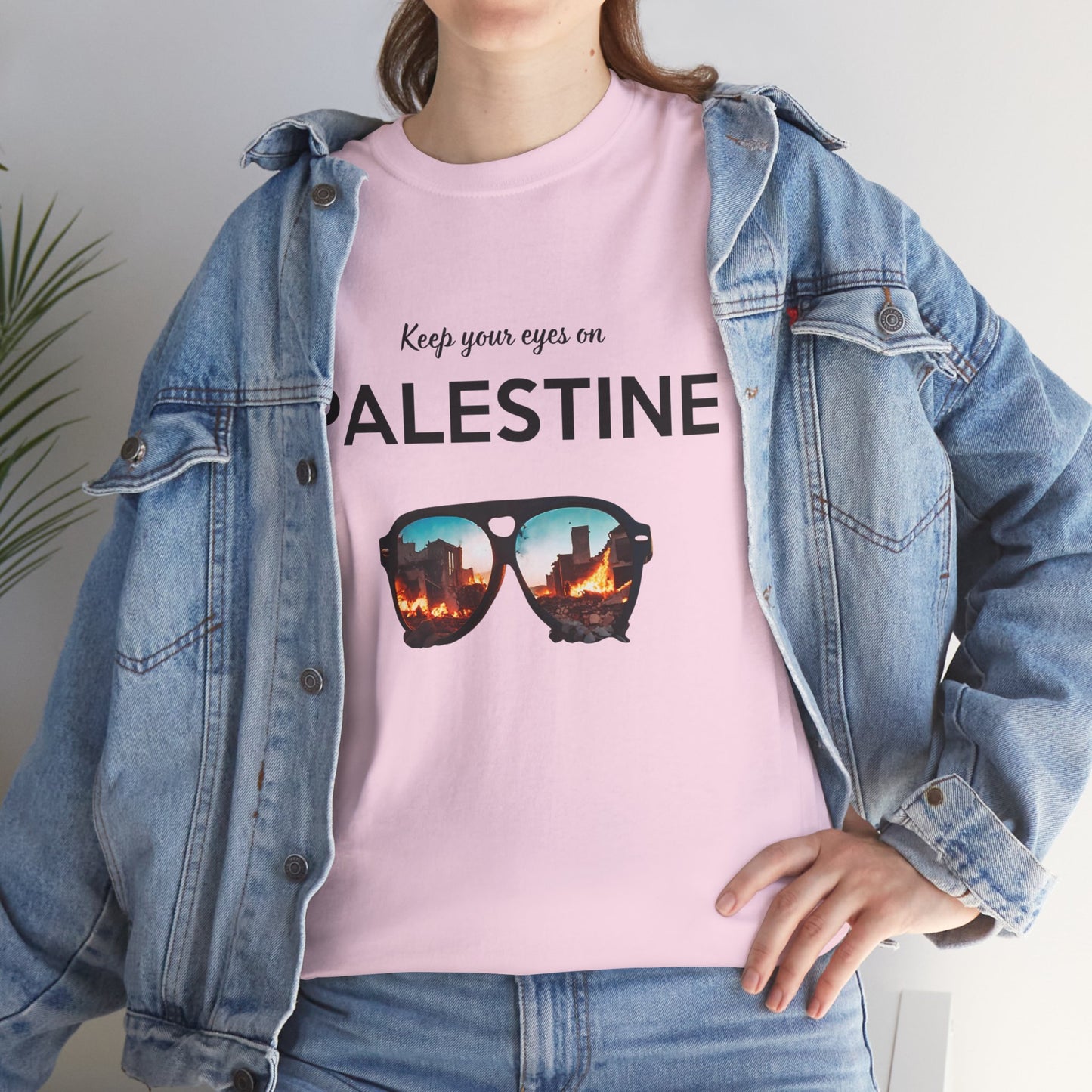 Eyes on Palestine - Unisex Cotton Tee