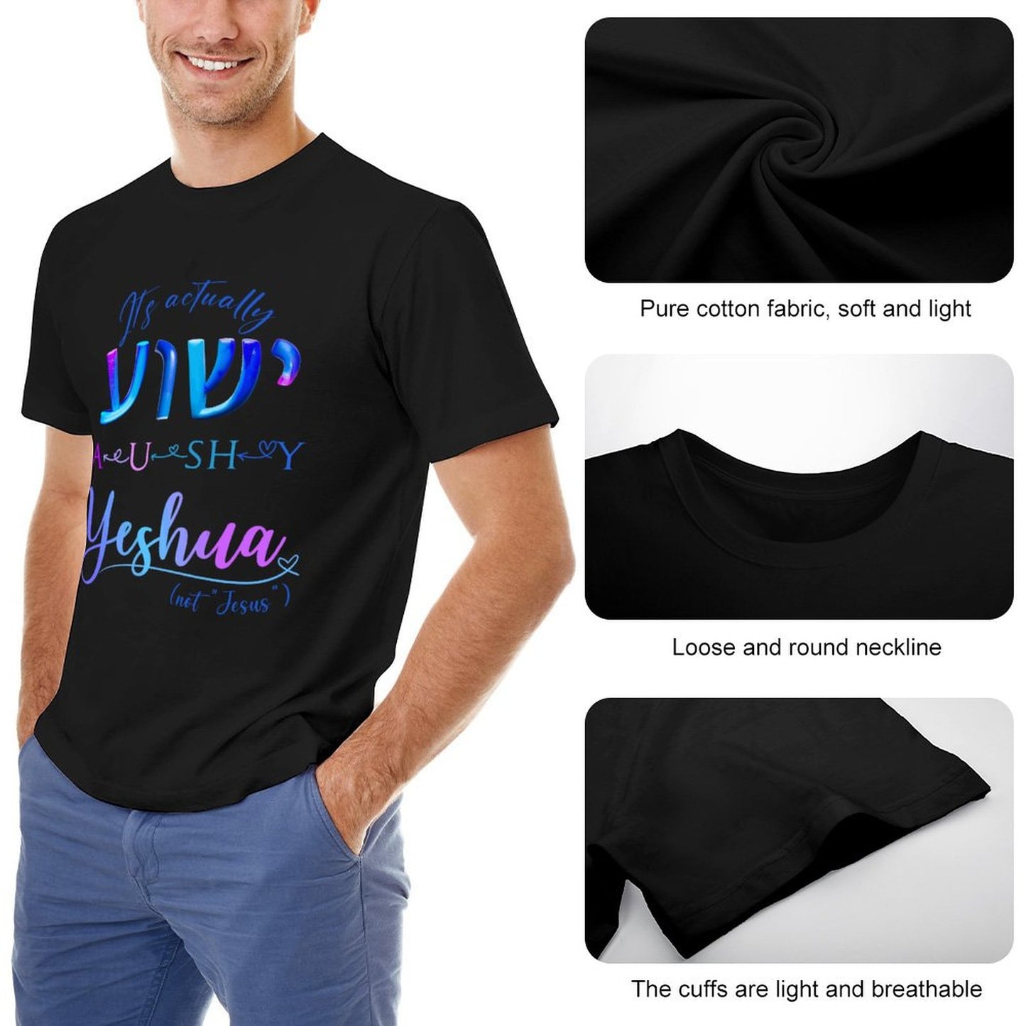 Actually YESHUA - Men's Cotton Tee Shirt