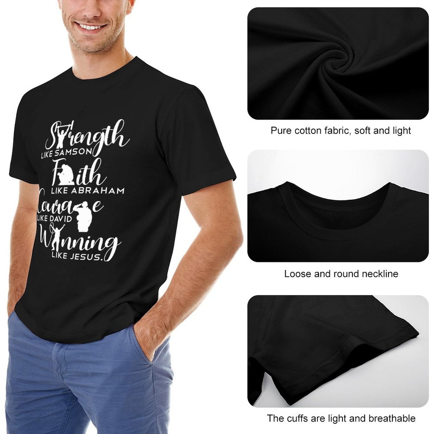 #Winning Like Jesus - Men's Cotton Tee Shirt