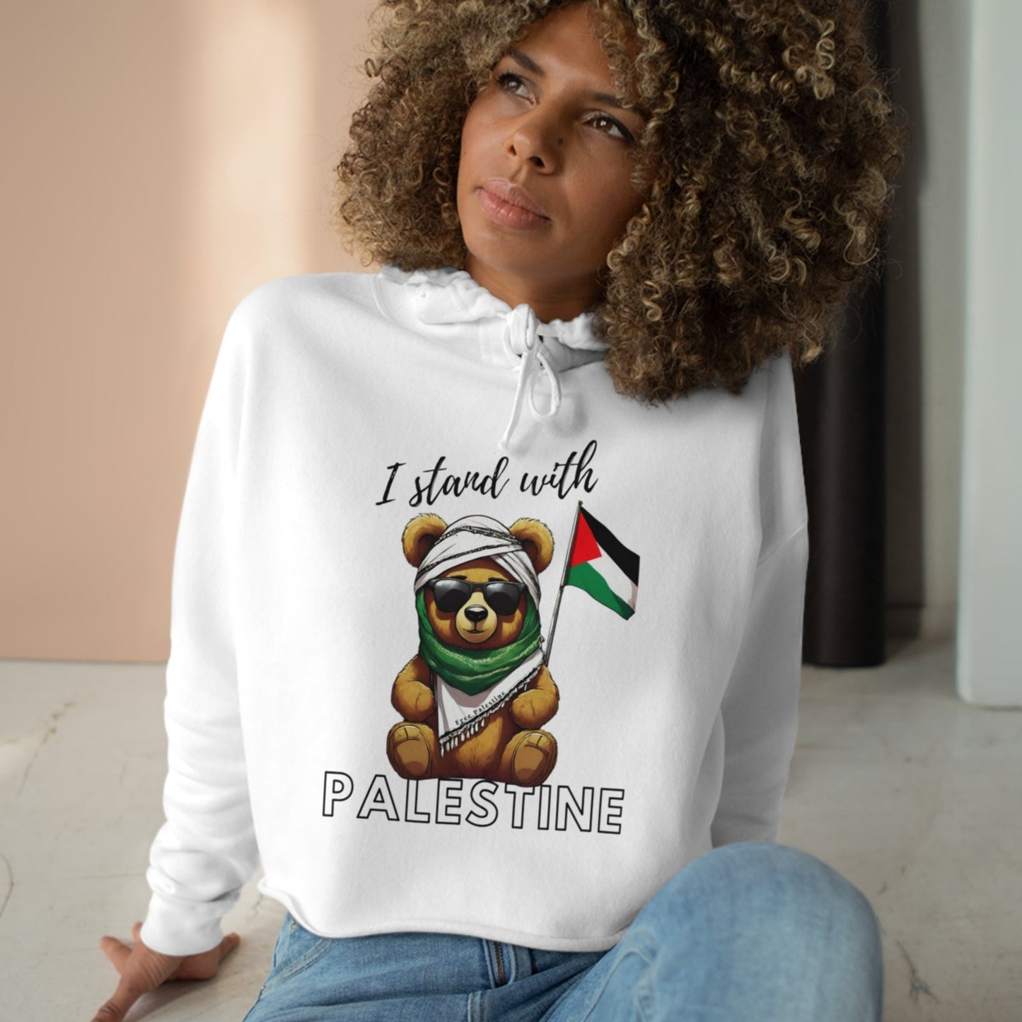 Teddy Palestine - Crop Hoodie
