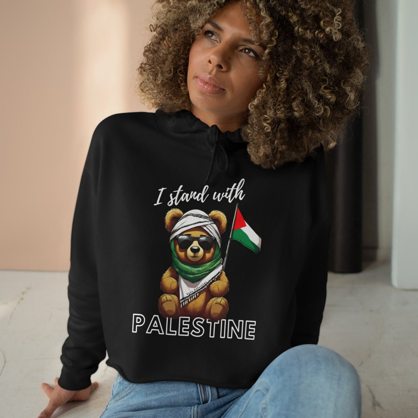 Teddy Palestine - Crop Hoodie
