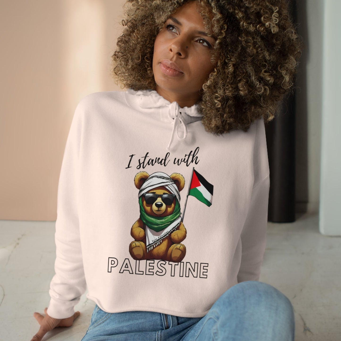 Teddy Palestine - Crop Hoodie
