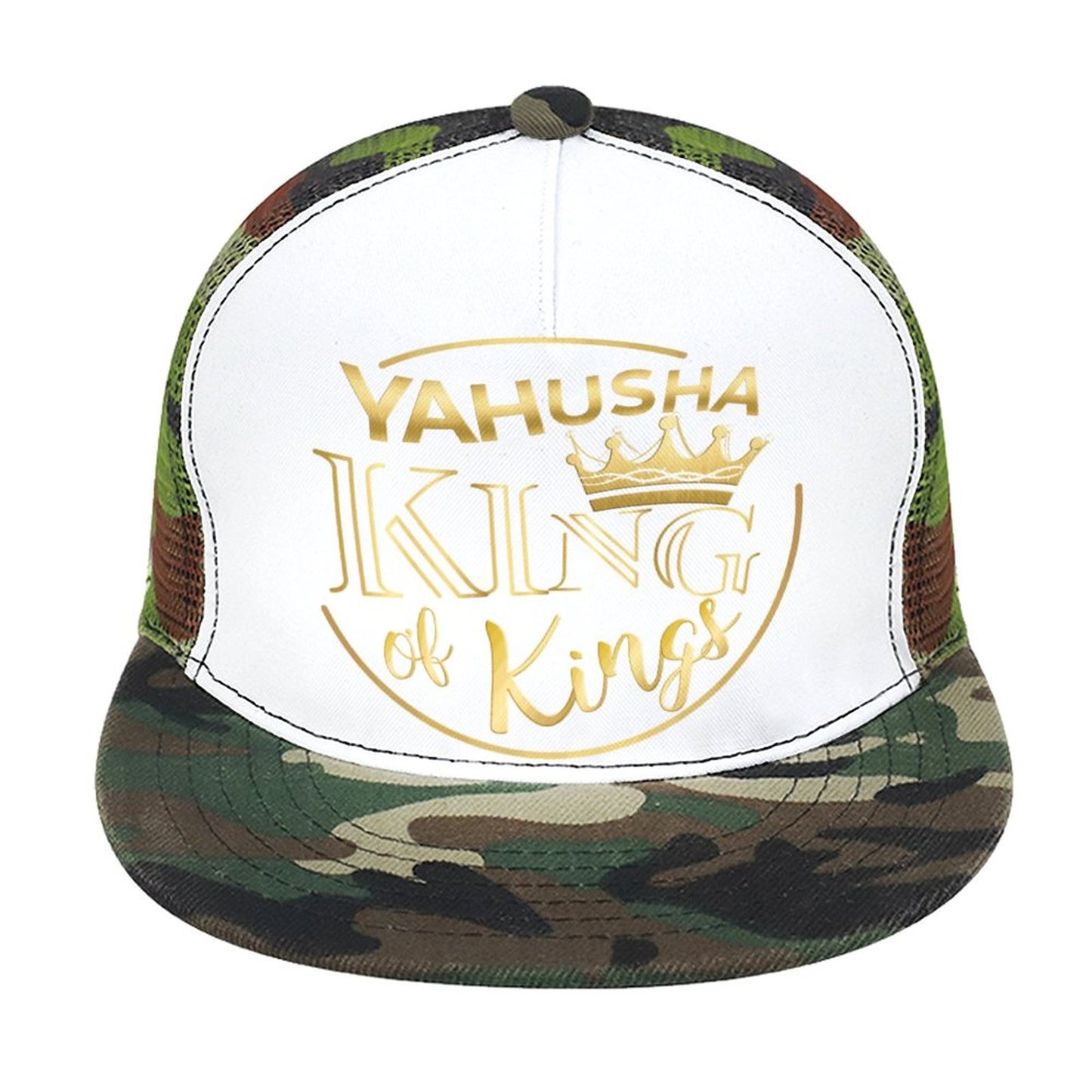 Yahusha, King of Kings - Flat Brim Trucker Hat