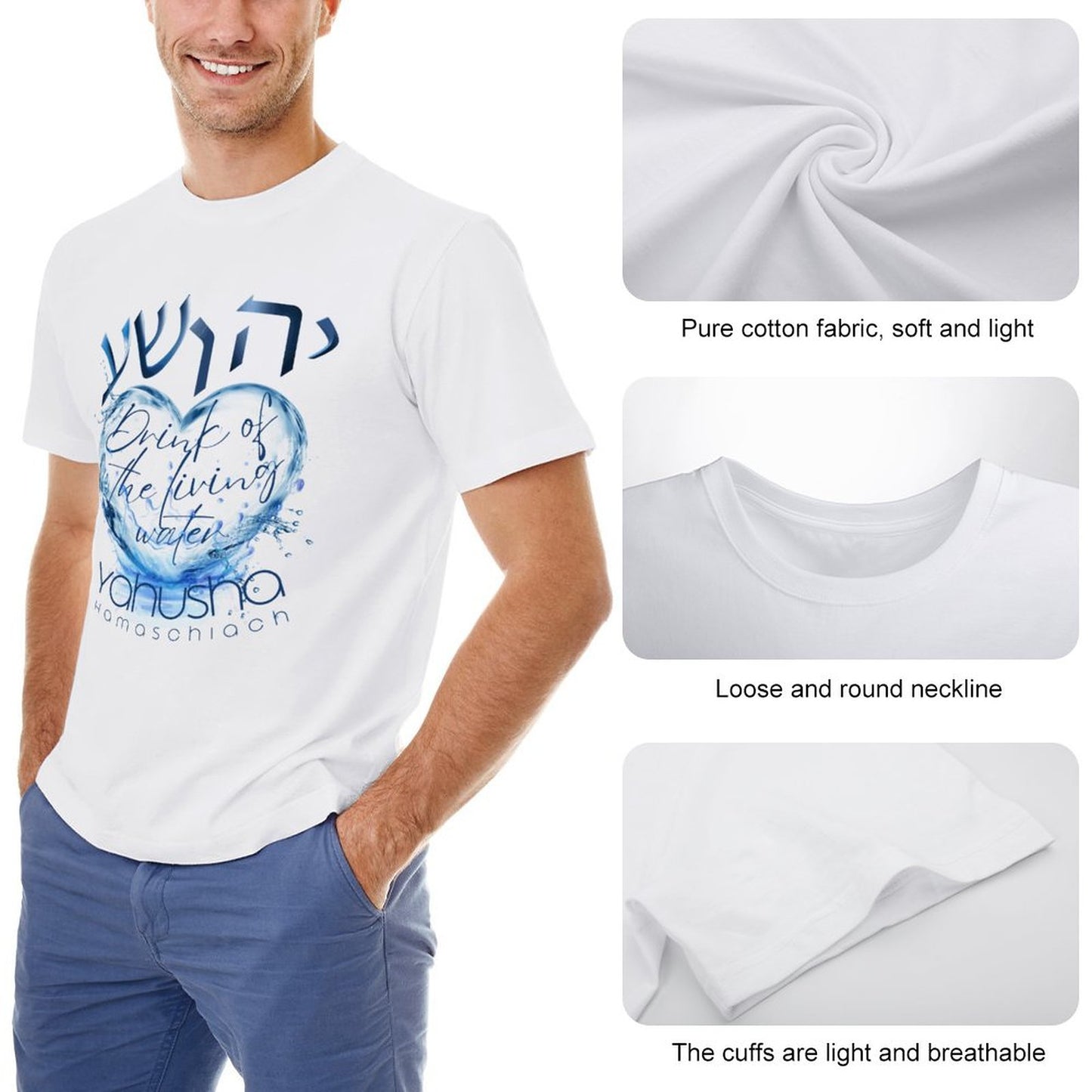 Yahusha, Living Waters - Men's Tee Shirt
