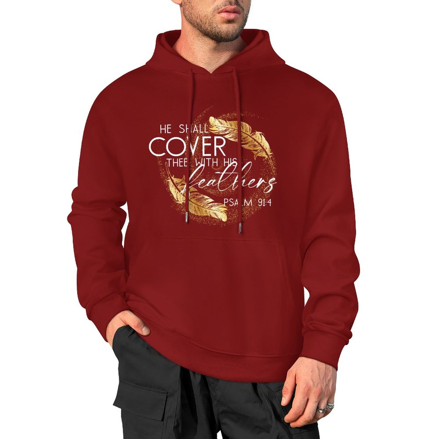 Covered in Feathers - Cotton Hoodie with Pocket