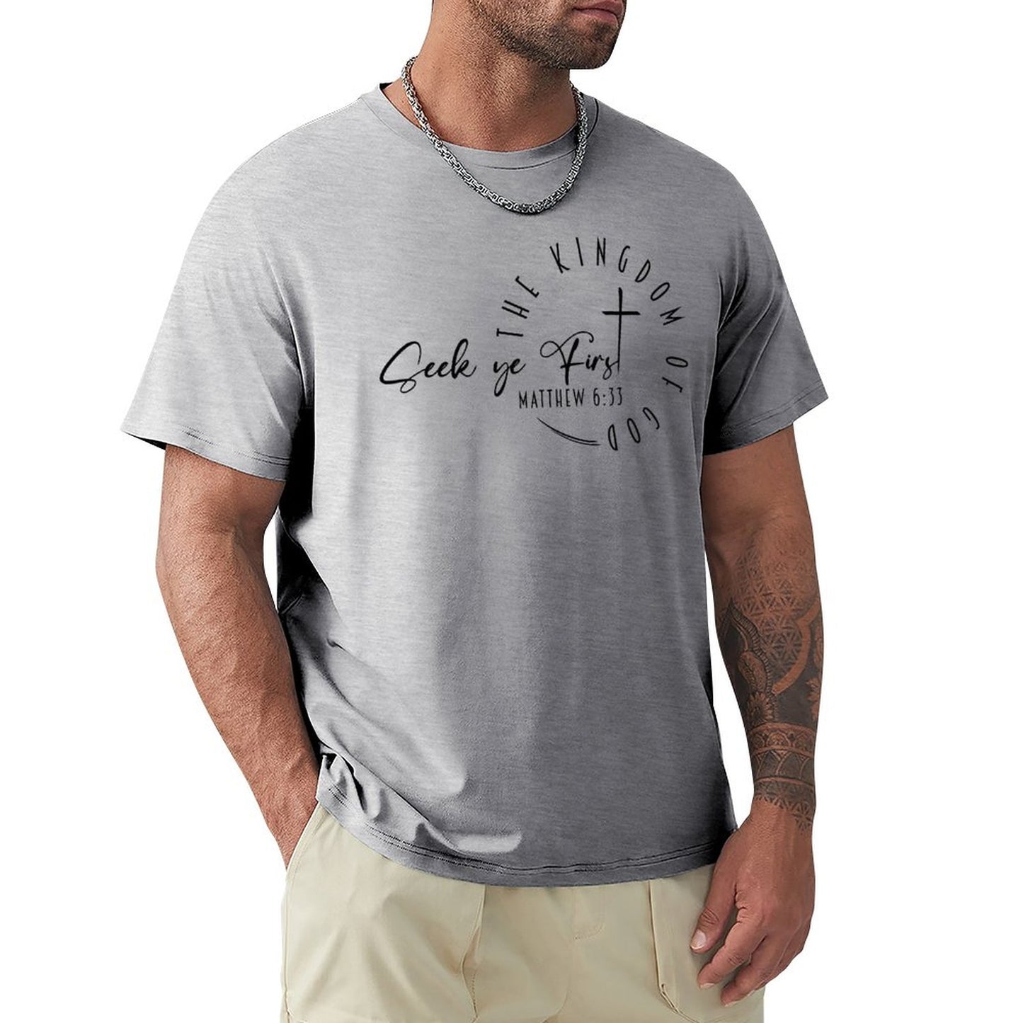 Minimalist, Seek Ye First - Men's Cotton Tee Shirt