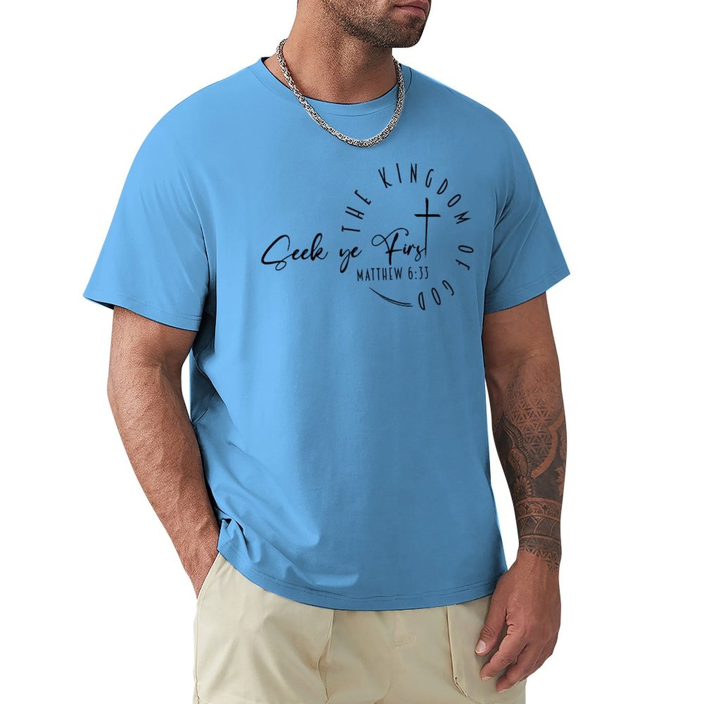 Minimalist, Seek Ye First - Men's Cotton Tee Shirt