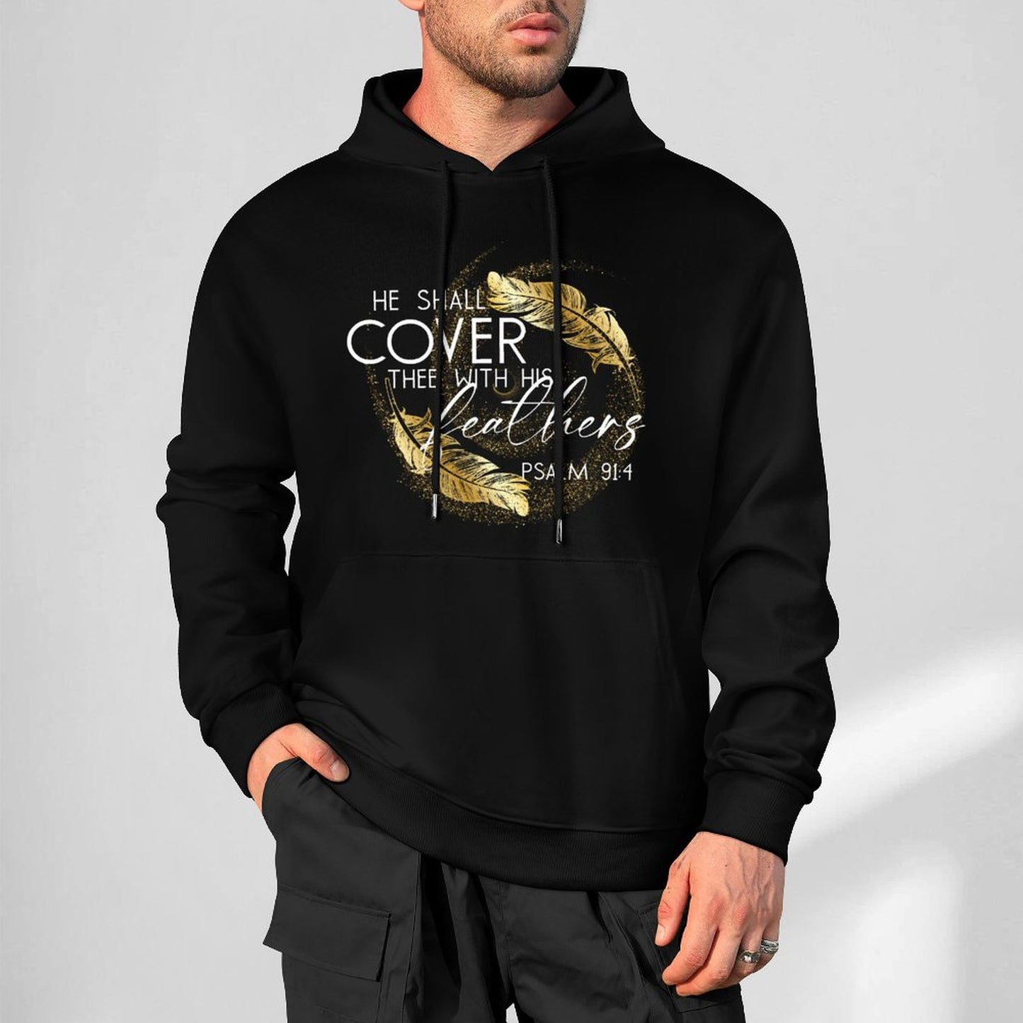 Covered in Feathers - Cotton Hoodie with Pocket