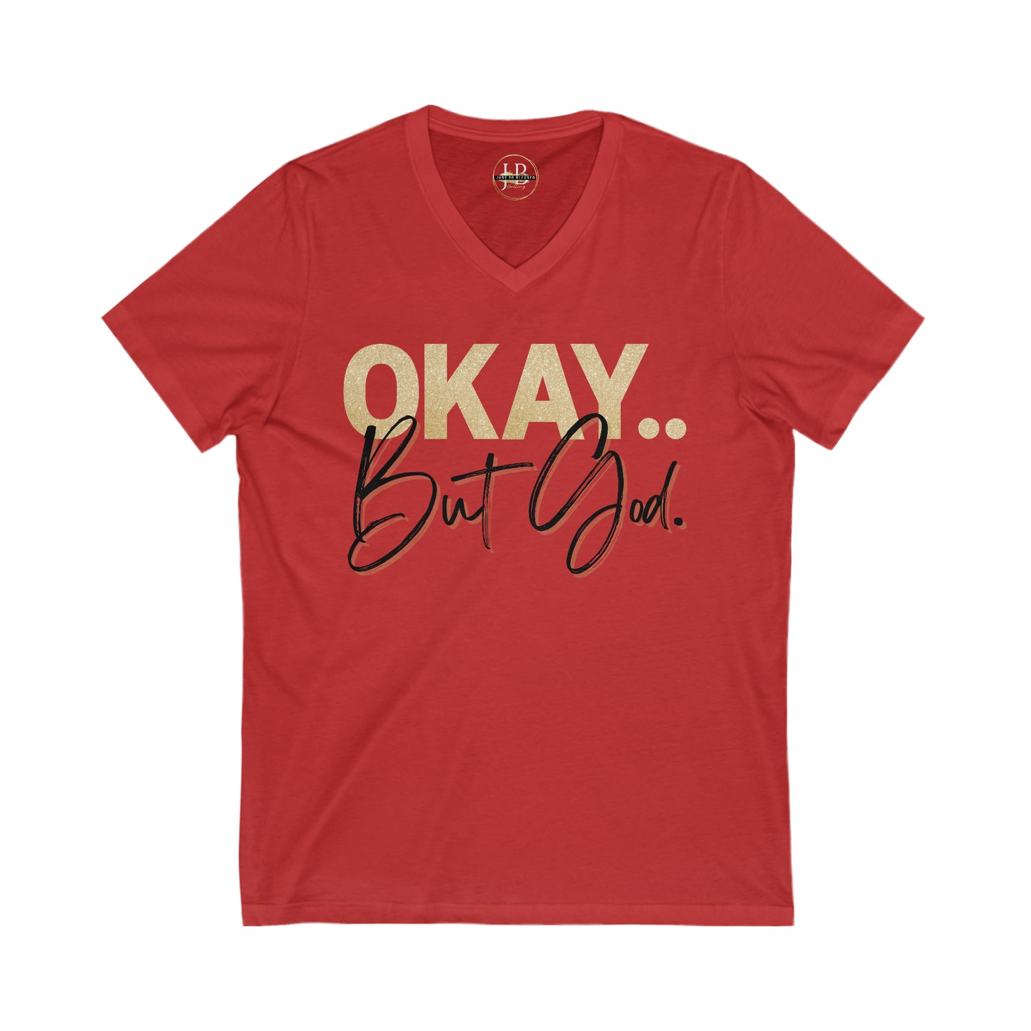 But God in Black - Jersey V-Neck Tee (Unisex)