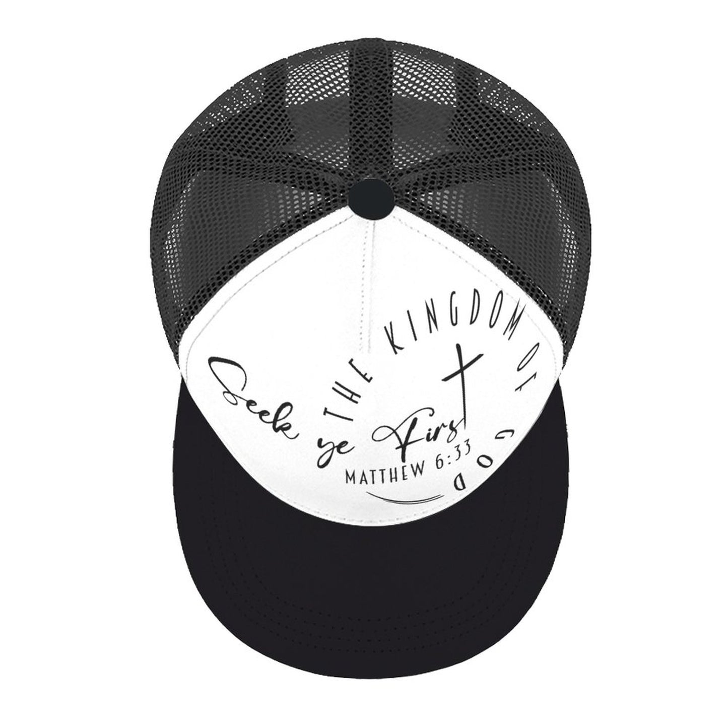 (Minimalist) Seek Ye First - Flat Brim Trucker Hat
