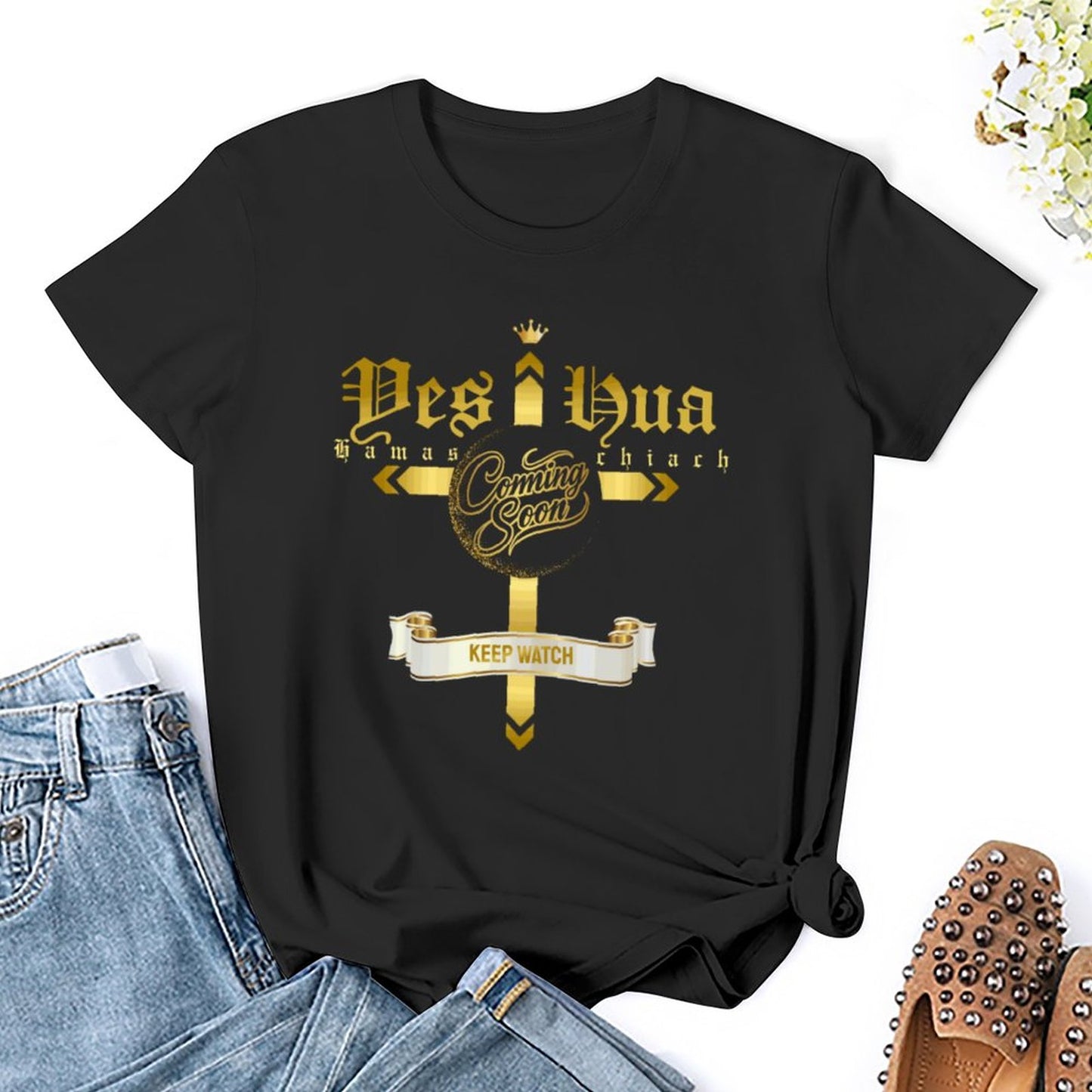 YESHUA, Coming Soon - Women's 100% Cotton Tee