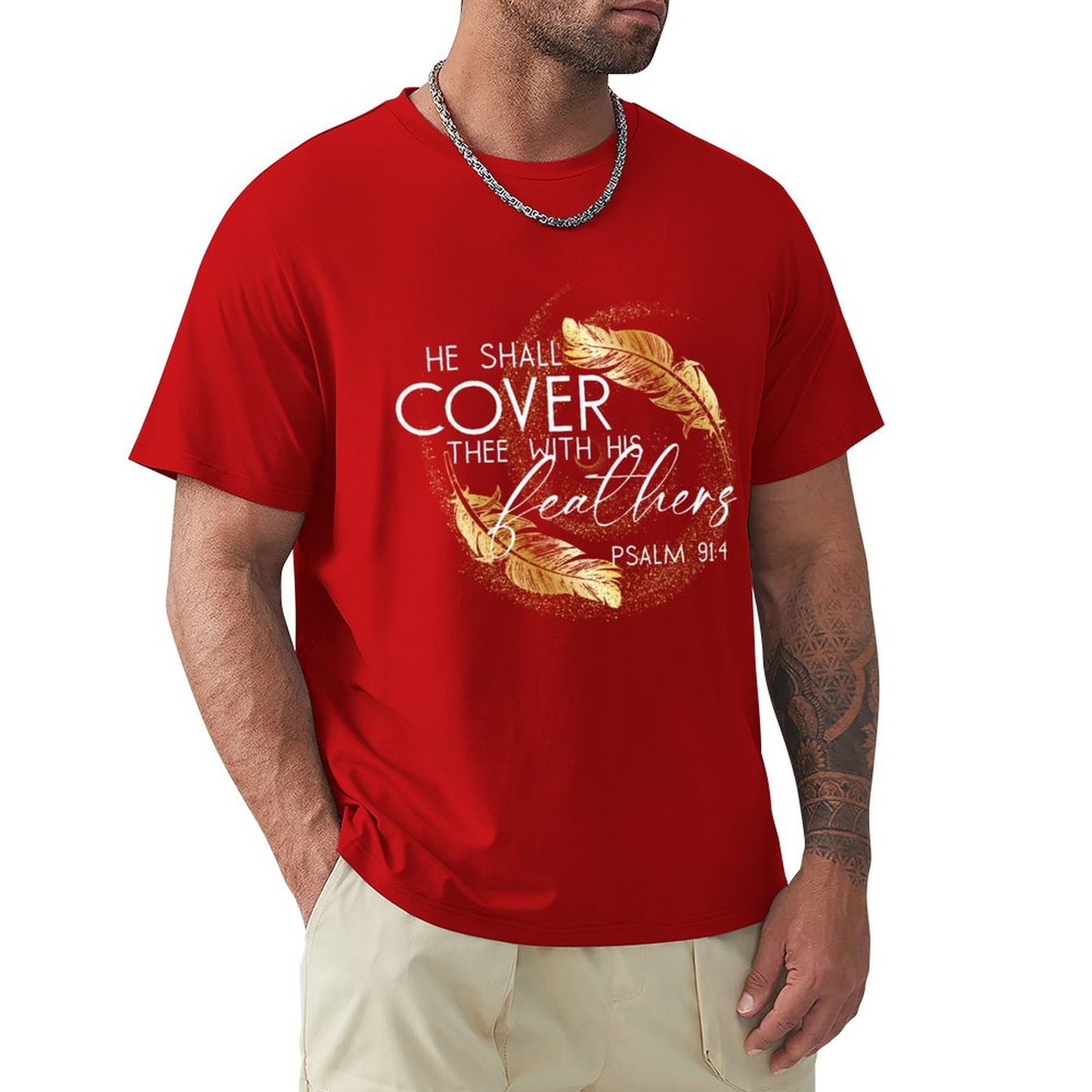 Covered in Feathers - Men's Cotton Tee Shirt